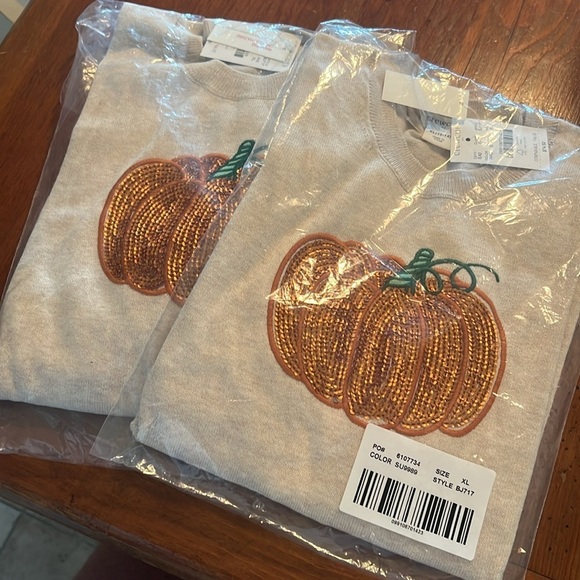 Crewcuts J. Crew Girls' Sequin Pumpkin Teddie (Soft ) Sweater Size XL 12-14 - Picture 6 of 10